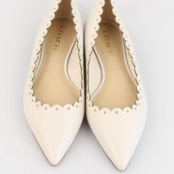 Coach Shoes - Coach Chalk Scallop Point Flats